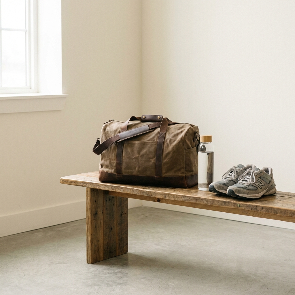 Gym bag and water bottle